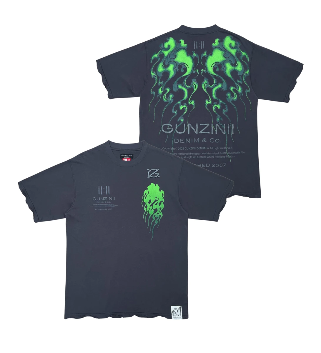 Gunzini T-Shirt - Flame - Black And Charcoal - GZ317 1 Gunzini T-Shirt - Flame - Black And Charcoal - GZ317