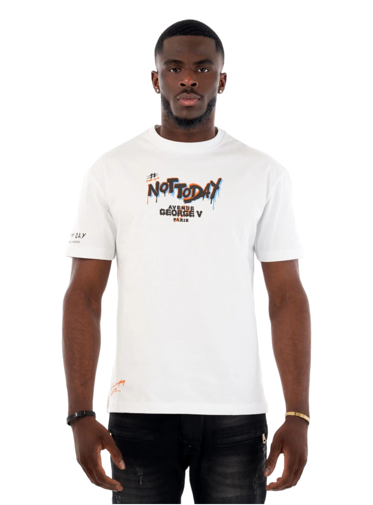 George V T-Shirt - Paris Not Today - White - GV2557 2 George V T-Shirt - Paris Not Today - White - GV2557 - Image 2