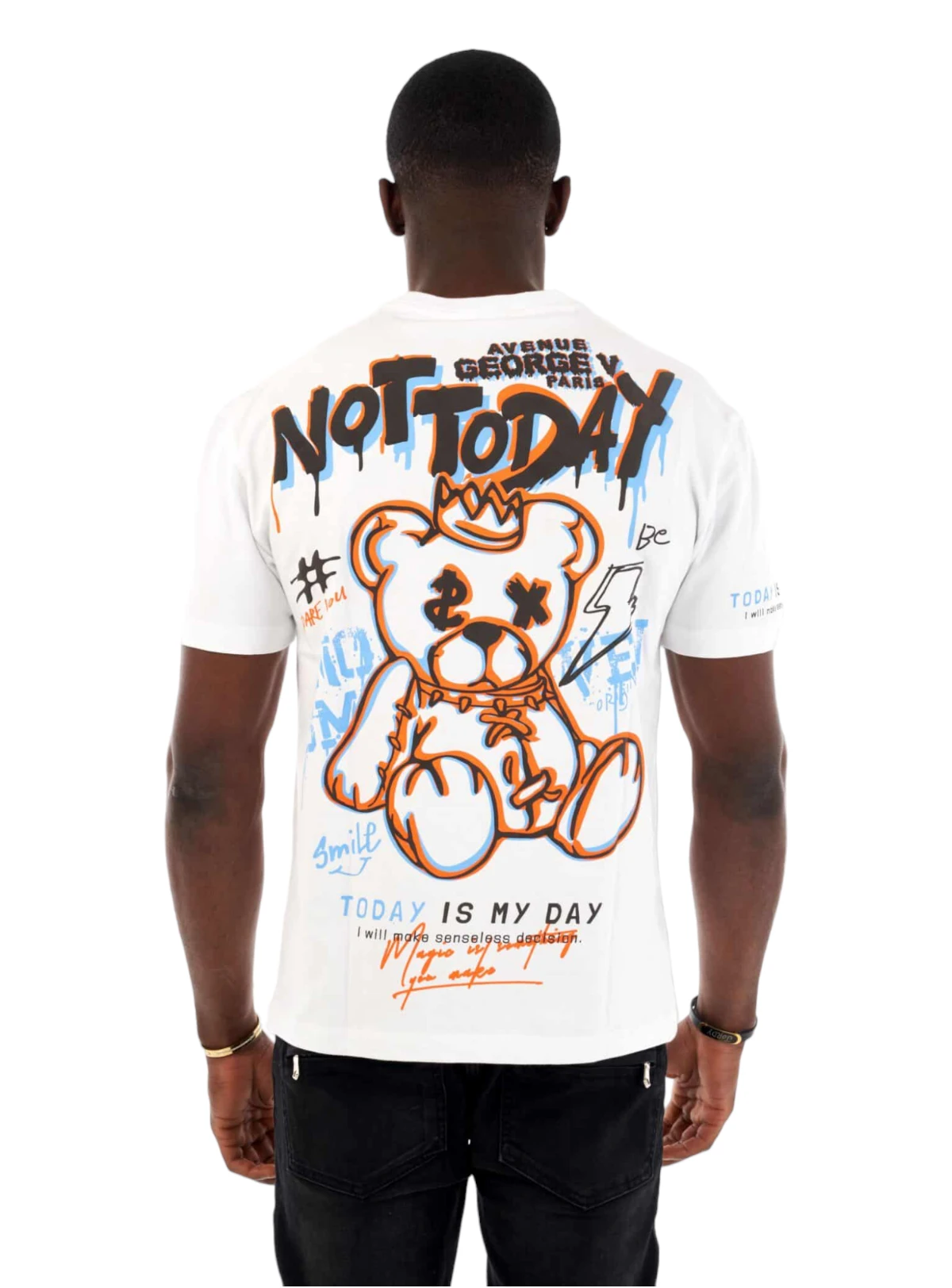 George V T-Shirt - Paris Not Today - White - GV2557 1 George V T-Shirt - Paris Not Today - White - GV2557