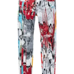 Purple-Brand Jeans - Flamestitch Digital Print - Multicolor Glitch - P001