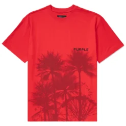 Purple-Brand T-Shirt - Palms High Risk - Red - P104-TJRH323
