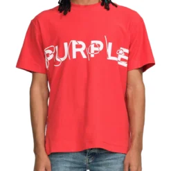 Purple-Brand T-Shirt - Textured Jersey - Red - P104-TJRP323