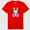 Psycho Bunny T-Shirt - Milby Graphic - Bright Poppy - B6U624T1PC