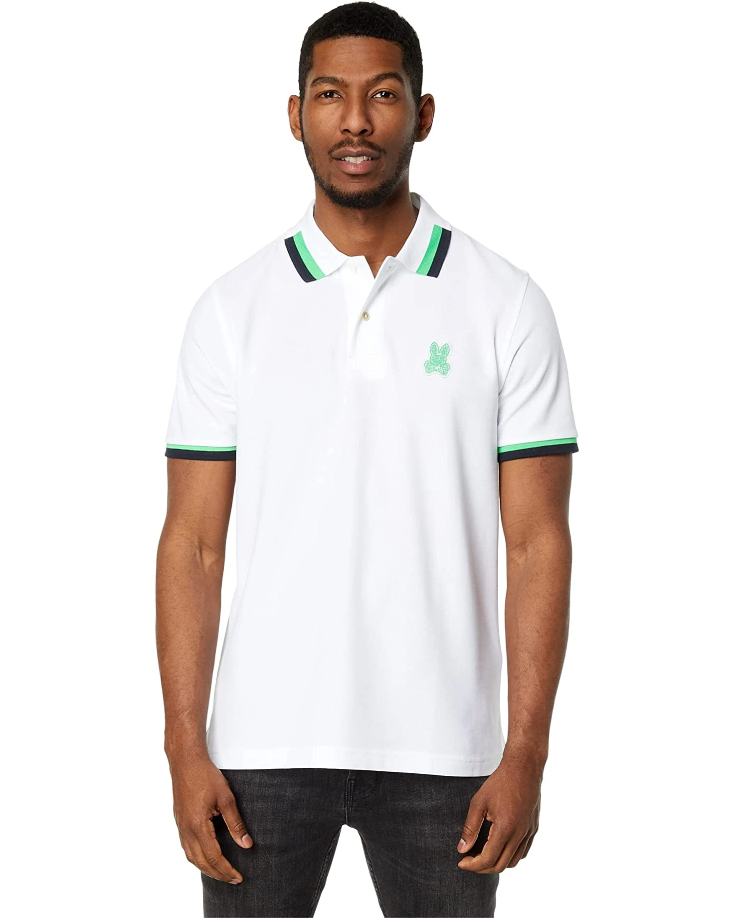 Psycho Bunny Polo T-Shirt - Pisani Pique Fashion - White - B6K731X1PC 2 Psycho Bunny Polo T-Shirt - Pisani Pique Fashion - White - B6K731X1PC - Image 2