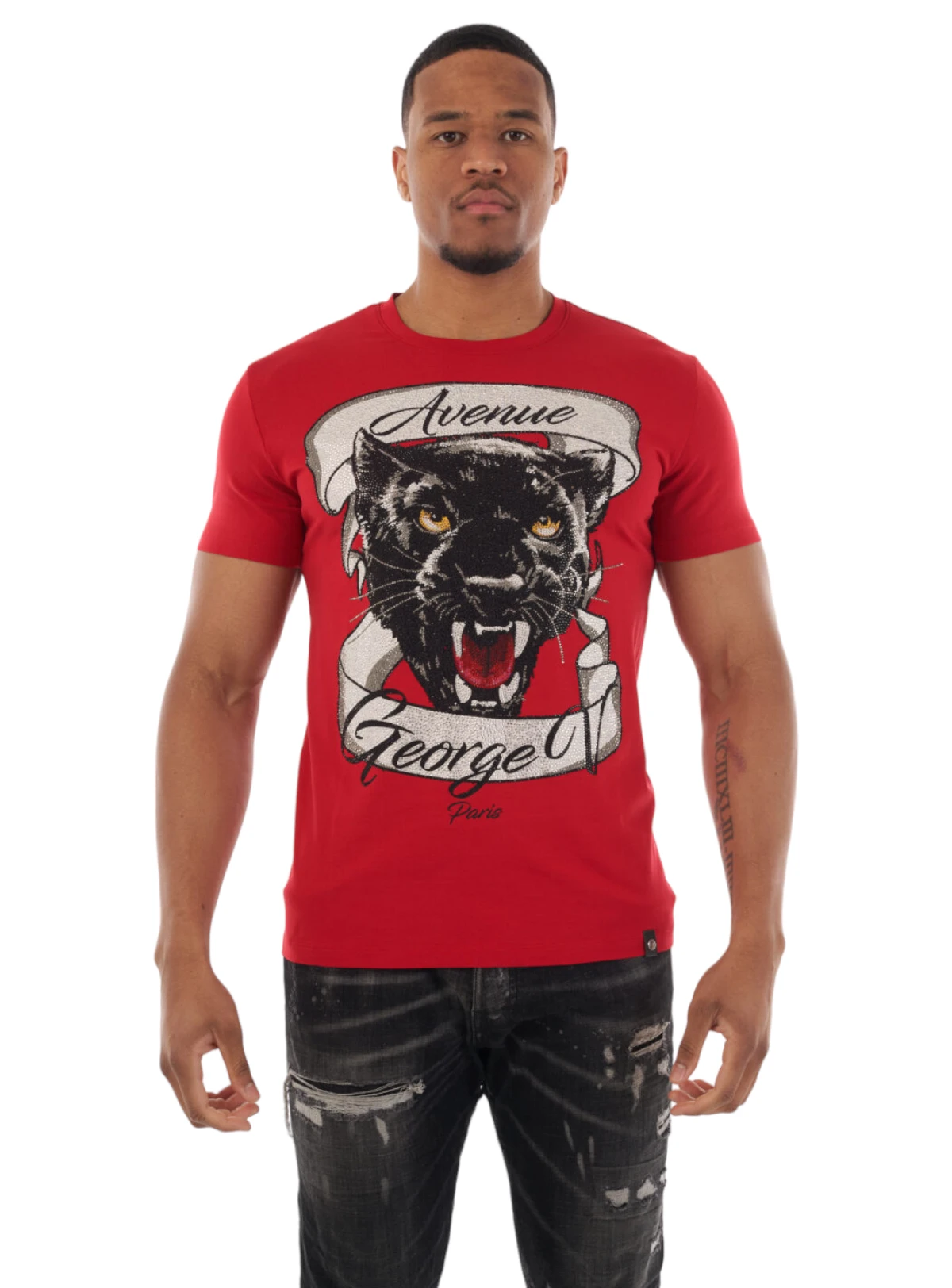 George V T-Shirt - Wild Panther - Red - GV2510 1 George V T-Shirt - Wild Panther - Red - GV2510