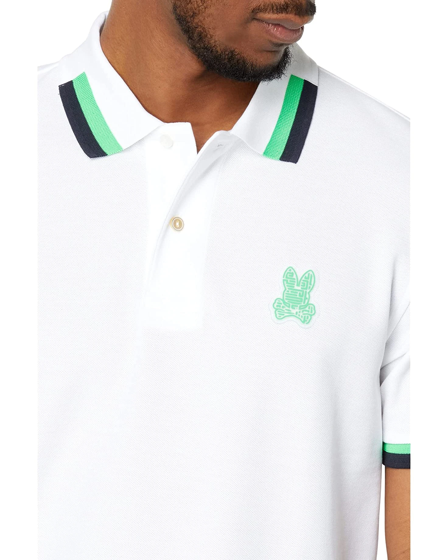 Psycho Bunny Polo T-Shirt - Pisani Pique Fashion - White - B6K731X1PC 3 Psycho Bunny Polo T-Shirt - Pisani Pique Fashion - White - B6K731X1PC - Image 3