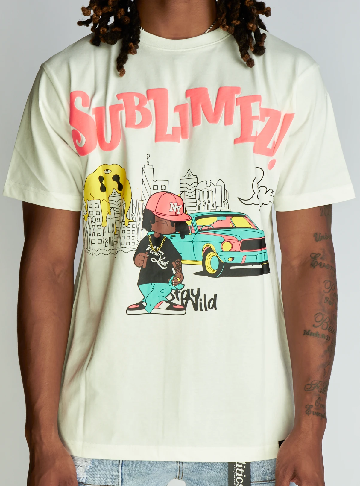 Majestik T-Shirt - Stay Wild - White - TE2366 1 Majestik T-Shirt - Stay Wild - White - TE2366