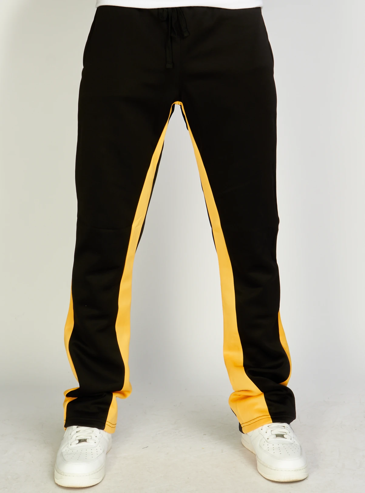 Rebel Minds Track Pants - Stripe Stacked Fit - Black And Gold - 100-411 2 Rebel Minds Track Pants - Stripe Stacked Fit - Black And Gold - 100-411 - Image 2