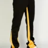 Rebel Minds Track Pants - Stripe Stacked Fit - Black And Gold - 100-411