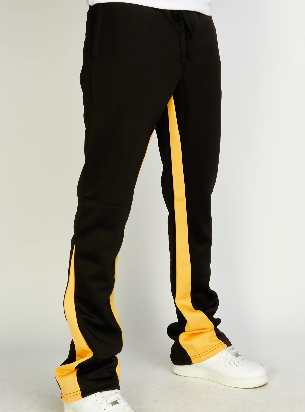Rebel Minds Track Pants - Stripe Stacked Fit - Black And Gold - 100-411 1 Rebel Minds Track Pants - Stripe Stacked Fit - Black And Gold - 100-411