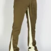 Rebel Minds Track Pants - Stripe Stacked Fit - Olive And Cream - 100-411