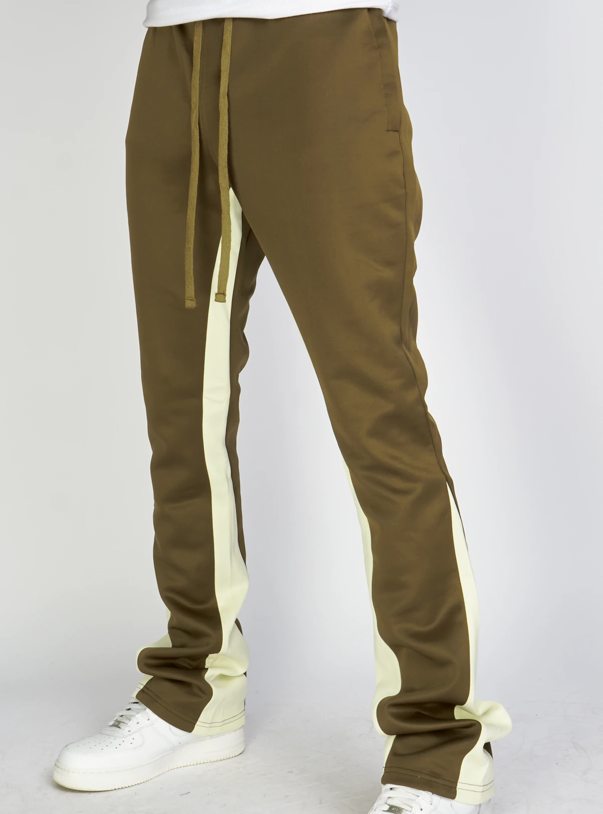 Rebel Minds Track Pants - Stripe Stacked Fit - Olive And Cream - 100-411 3 Rebel Minds Track Pants - Stripe Stacked Fit - Olive And Cream - 100-411 - Image 3