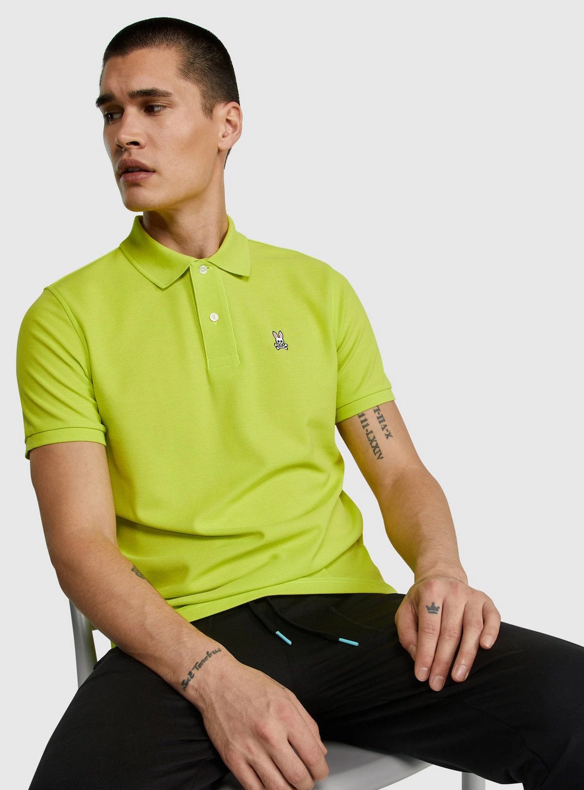 Psycho Bunny Polo - Classic Polo - Safety Yellow - B6K001N1PC 2 Psycho Bunny Polo - Classic Polo - Safety Yellow - B6K001N1PC - Image 2