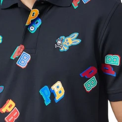 Psycho Bunny Polo - Fulton Varsity - Black - B6K857U1PC -Outfixel Sales B6U870U1PC BLK F1 281 29