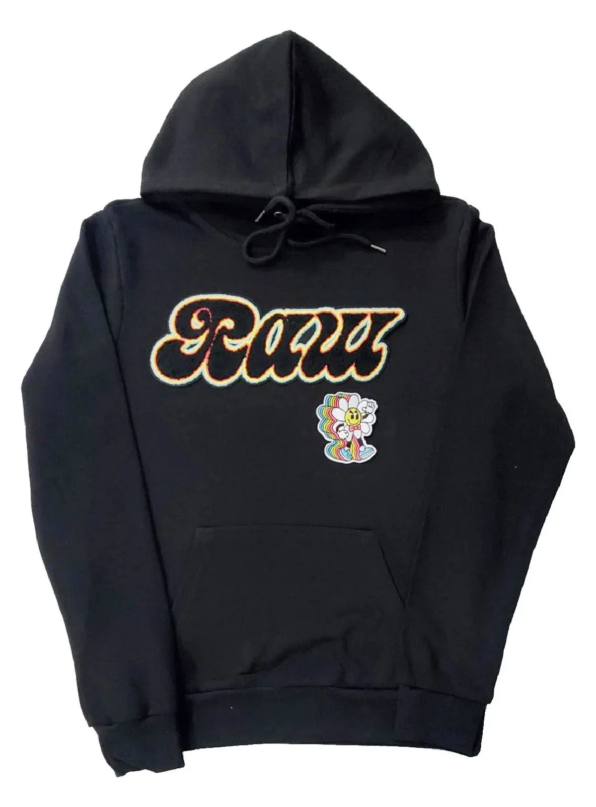 Rawyalty Hoodie - Retro Flower - Black 1 Rawyalty Hoodie - Retro Flower - Black