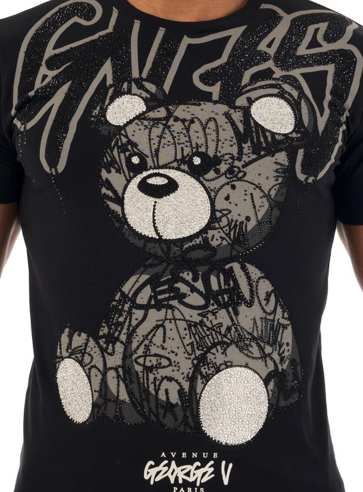 George V T-Shirt - Graffiti Bear GV Tag - Black - GV2514 3 George V T-Shirt - Graffiti Bear GV Tag - Black - GV2514 - Image 3