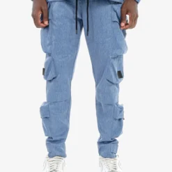 Life Code Track Pants - Twill Cargo - Heather Blue - 23P39
