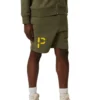 Purple-Brand Shorts - French Terry Military Monogram - Olive - P413-FMMS222