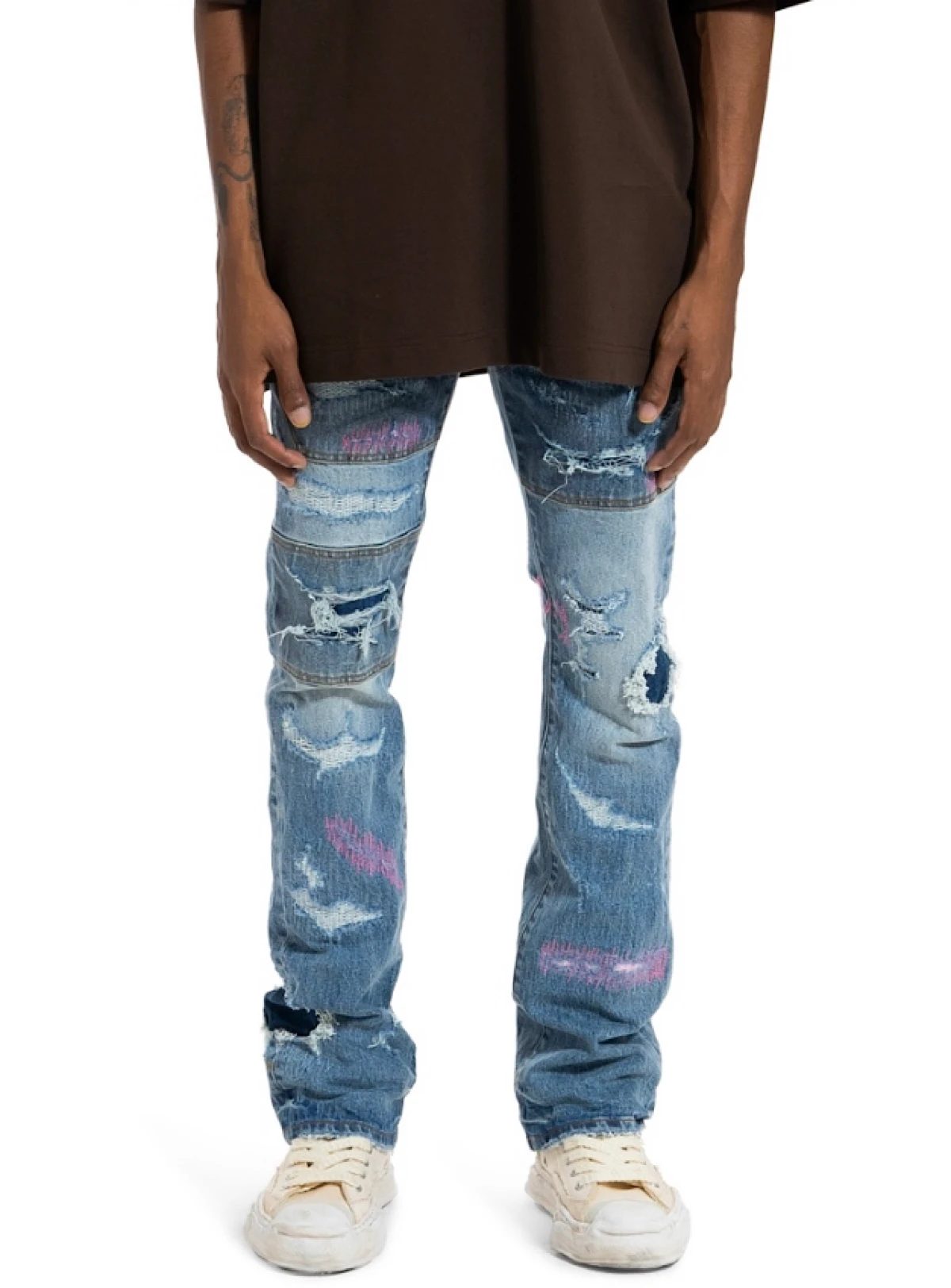 Purple-Brand Jeans - Full Repair Flare - Mid Indigo - P004-FRBI423 2 Purple-Brand Jeans - Full Repair Flare - Mid Indigo - P004-FRBI423 - Image 2