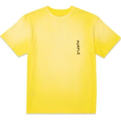 Purple-Brand T-Shirt - Textured Jersey- Blazing Yellow Wordmark - P104- JBYT423