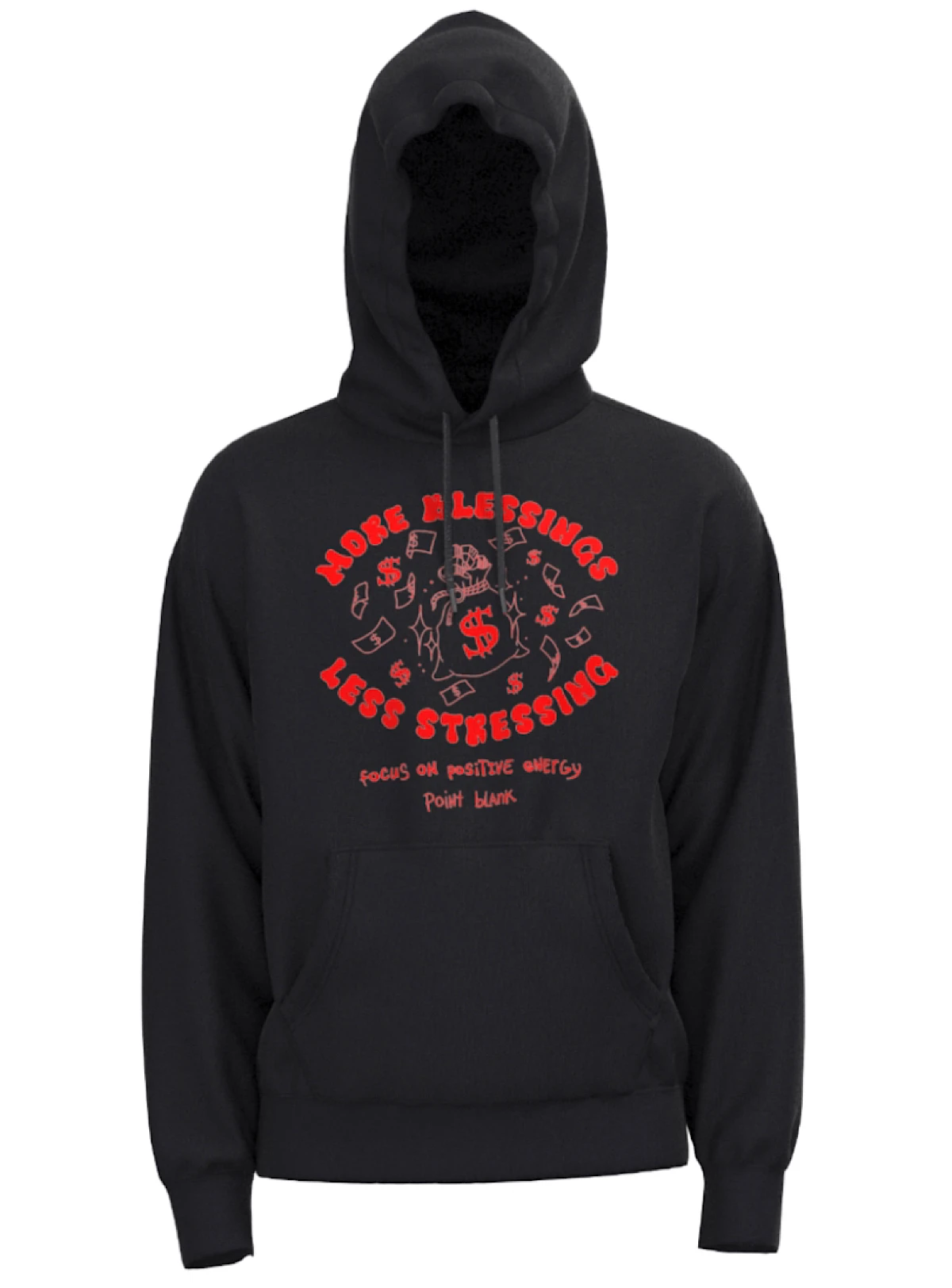 Point Blank Hoodie - More Blessings - Black And Red 1 Point Blank Hoodie - More Blessings - Black And Red
