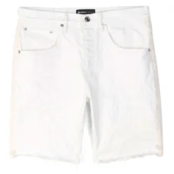 Purple-Brand Jean Shorts - Patchwork - White - P020
