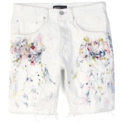 Purple-Brand Jean Shorts - Carpenter - White - P020