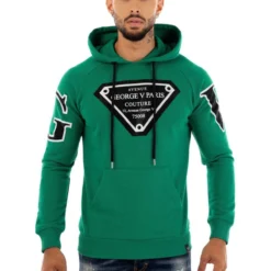 George V Hoodie - Initial Diamond - Green - GV2410