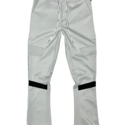 Motive Denim Track Pants - Racer Stacked - Light Grey - MT105