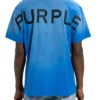 Purple-Brand T-Shirt - Textured Wordmark - Victoria Blue - P104-JCBT423