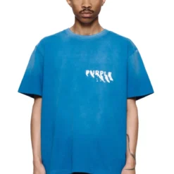 Purple-Brand T-Shirt - Victoria Painted Wordmark - Blue - P117-HJCB423