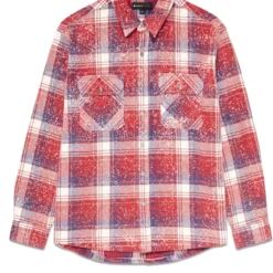 Purple-Brand Shirt - Plais Flannel LS - Red Multi - P337-FPRM423