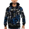 George V Hoodie - Splatter Paint - Black And Blue - GV2419
