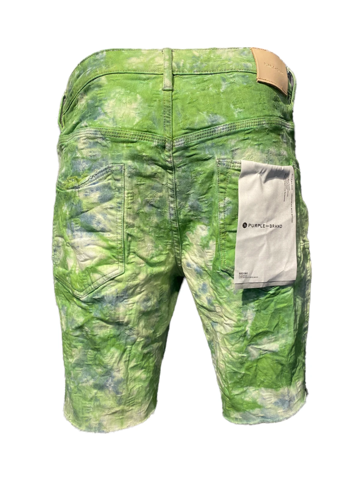 Purple-Brand Shorts - Bleached Green Tie Dye Jacquard Monogram - P020 2 Purple-Brand Shorts - Bleached Green Tie Dye Jacquard Monogram - P020 - Image 2