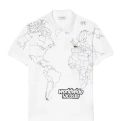 Lacoste Polo T-Shirt - L.12.12 Planisphere - White - PH8046 51 001