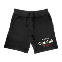 Outrank Shorts - Putting In Work Embroidered - Black - ORS2429