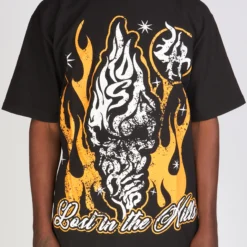 Lost Hills T-Shirt - Flames - Black - LH006