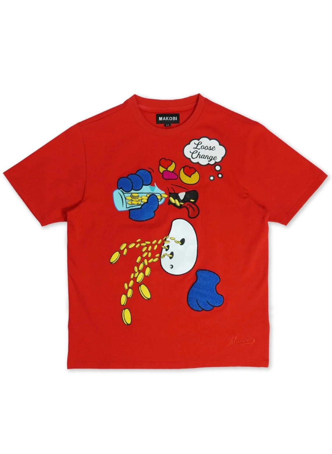 Makobi T-Shirt - Loose Change - Red - M328 1 Makobi T-Shirt - Loose Change - Red - M328
