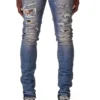 Purple-Brand Jeans - Mid Indigo Camo Repair - P001