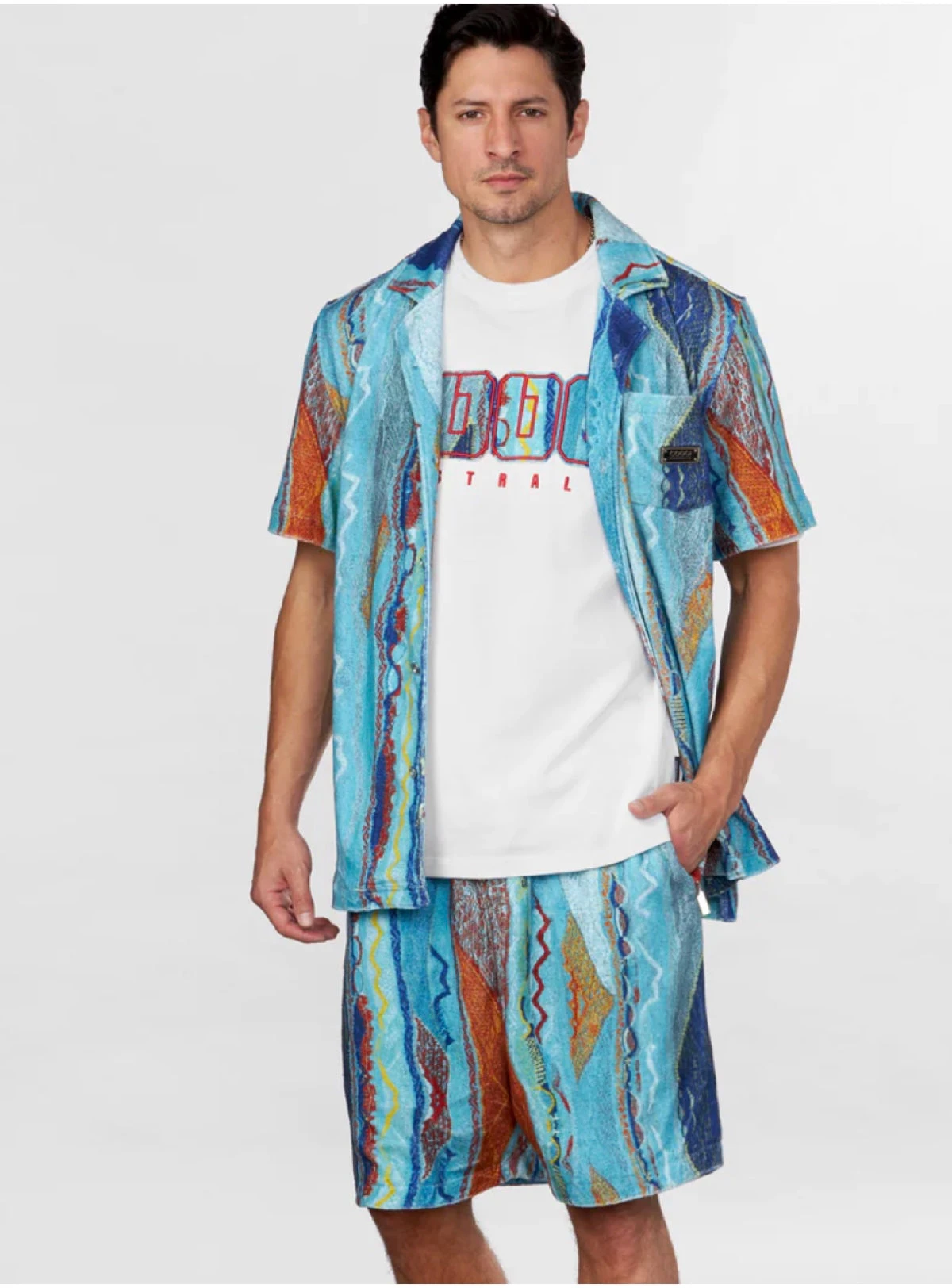 Coogi Short Set- Ocean Port - Multi Blue - CG-KT-019 2 Coogi Short Set- Ocean Port - Multi Blue - CG-KT-019 - Image 2