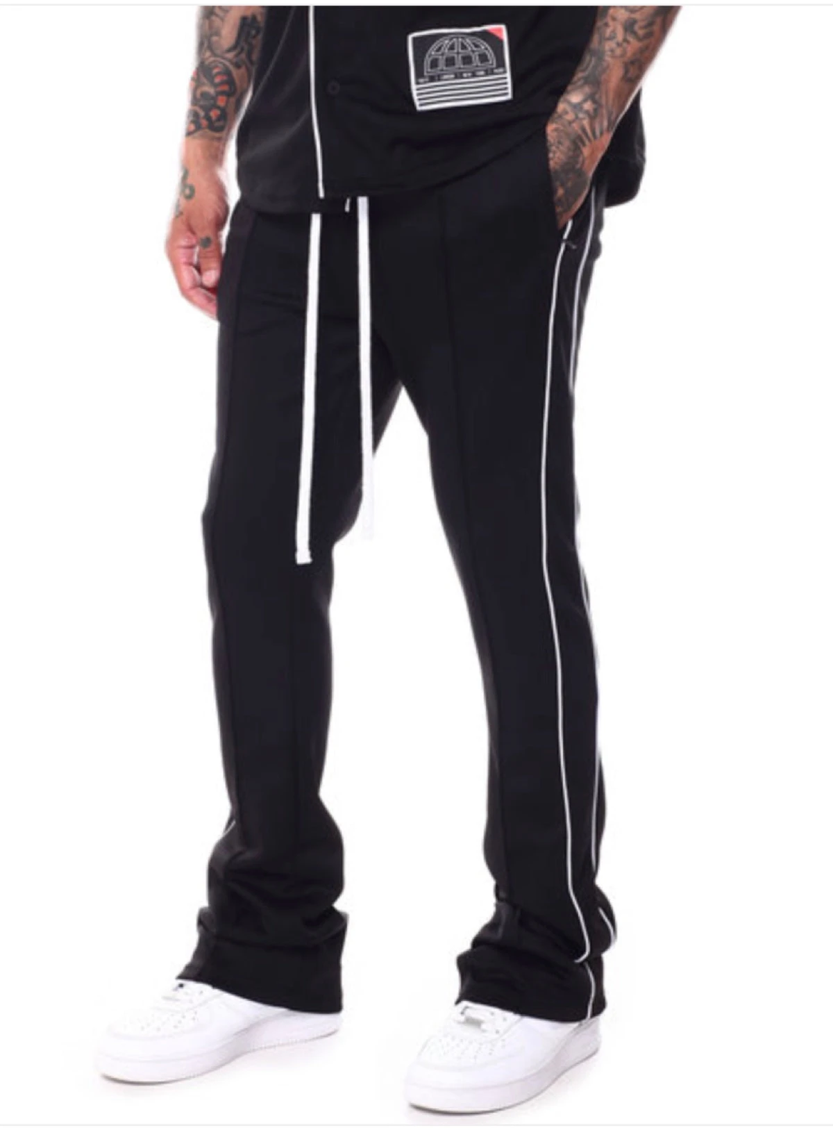 Rebel Minds Track Pants - Stacked Fit - Black - 100-470 1 Rebel Minds Track Pants - Stacked Fit - Black - 100-470