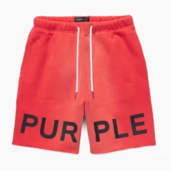Purple-Brand Shorts - High Risk Jumbo Wordmark - Red - P446-HSRJ323