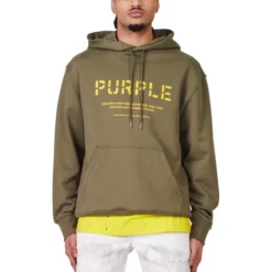 Purple-Brand Hoodie - French Terry Military Stencil Logo - P410