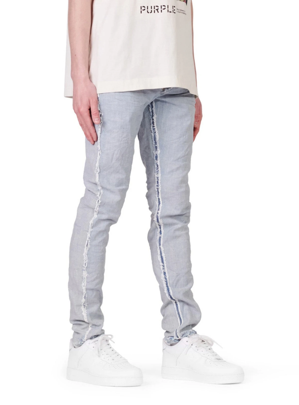 Purple-Brand Jeans - Inside Out Light Indigo Fray - P001 3 Purple-Brand Jeans - Inside Out Light Indigo Fray - P001 - Image 3