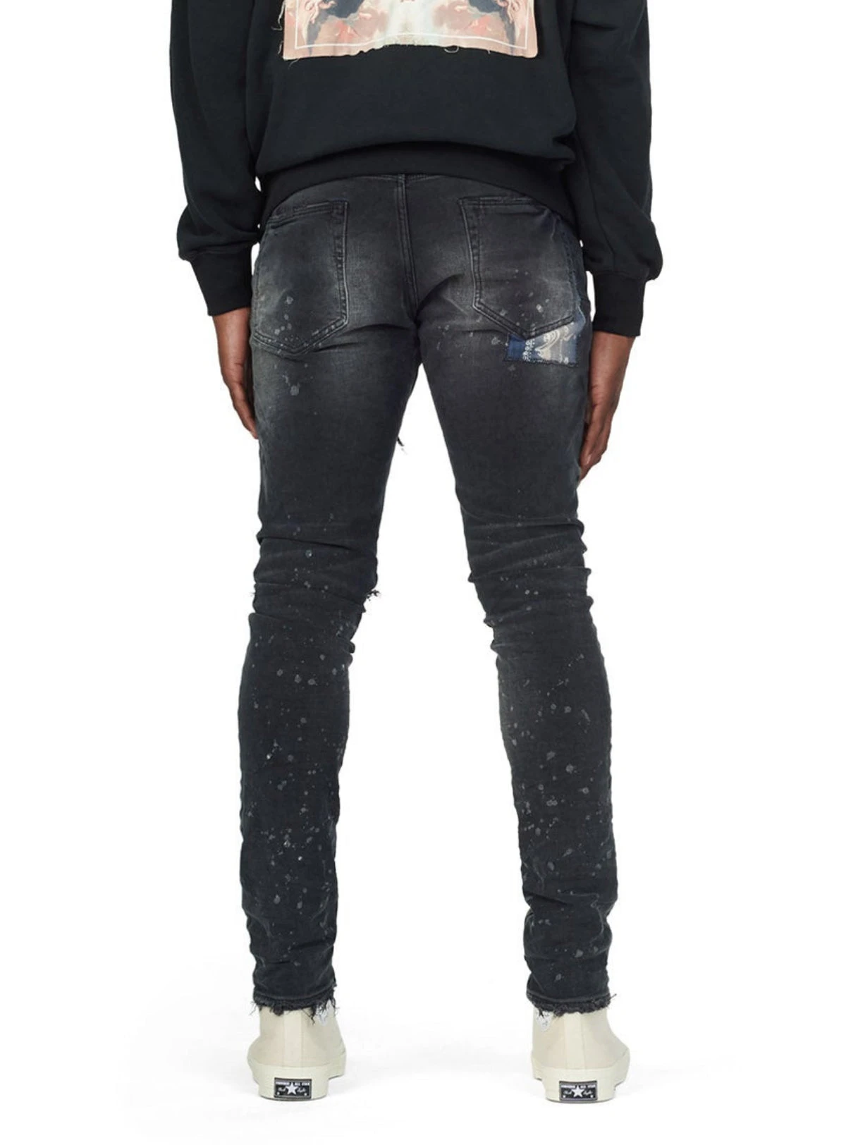 Purple-Brand Jeans - Bandana Patch Pocket Black - P001 2 Purple-Brand Jeans - Bandana Patch Pocket Black - P001 - Image 2