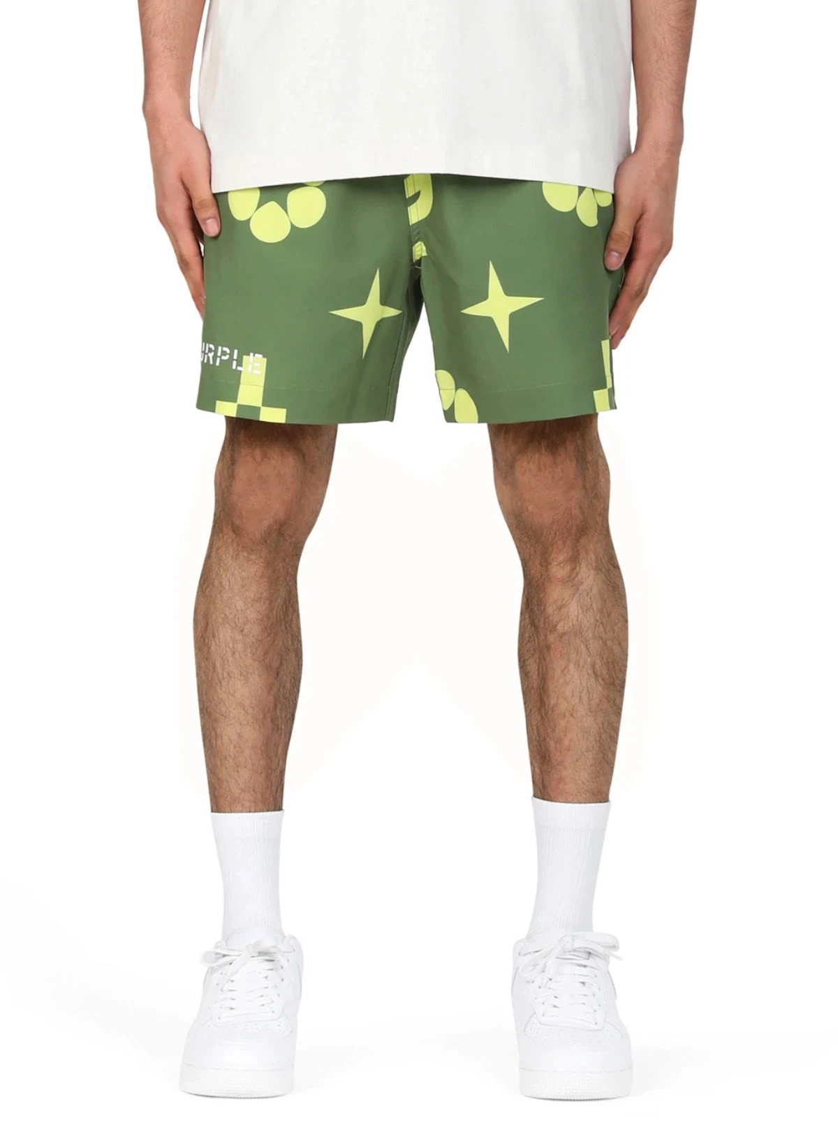 Purple-Brand Swim Shorts - Military Jumbo Monogram - P504 1 Purple-Brand Swim Shorts - Military Jumbo Monogram - P504