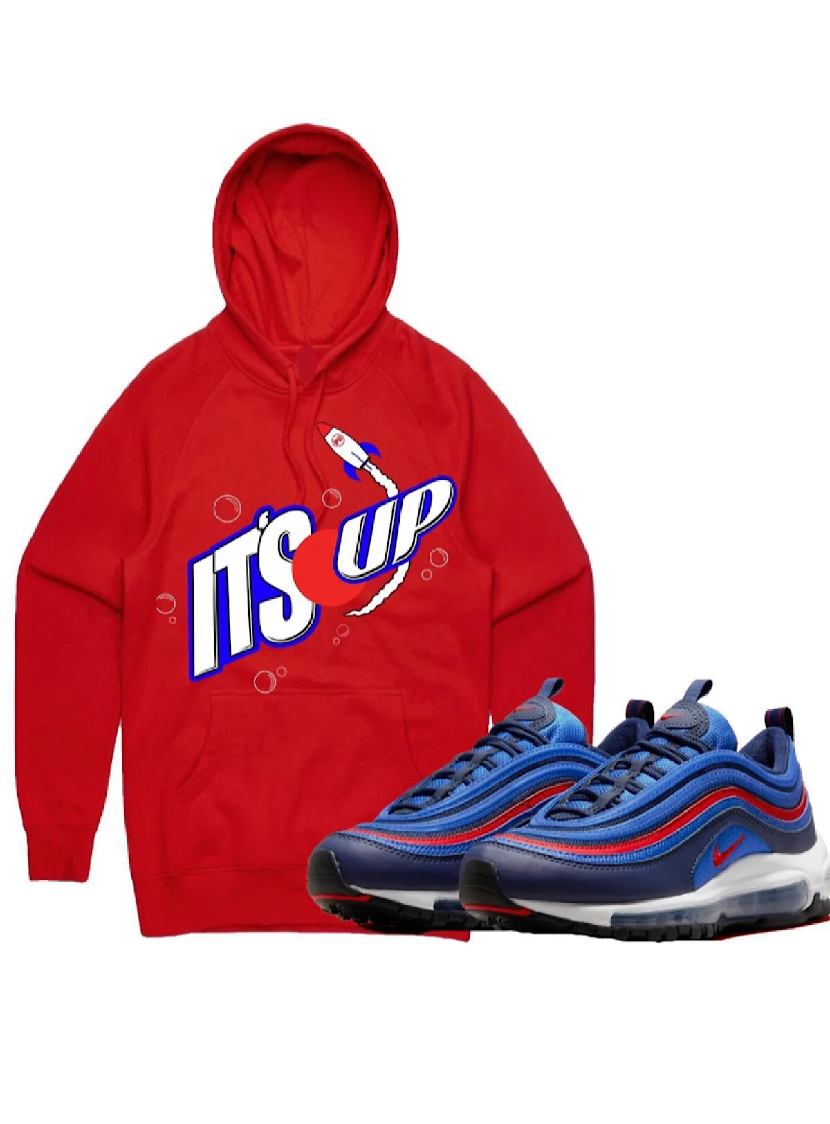 PG Apparel Hoodie - It's Up - Red And Blue 1 PG Apparel Hoodie - It's Up - Red And Blue