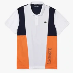 Lacoste T-Shirt - Graphic Polo - White With Navy And Orange - DH0840