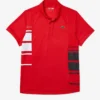 Lacoste T-Shirt - Color-Block Polo - Red And White - DH0866