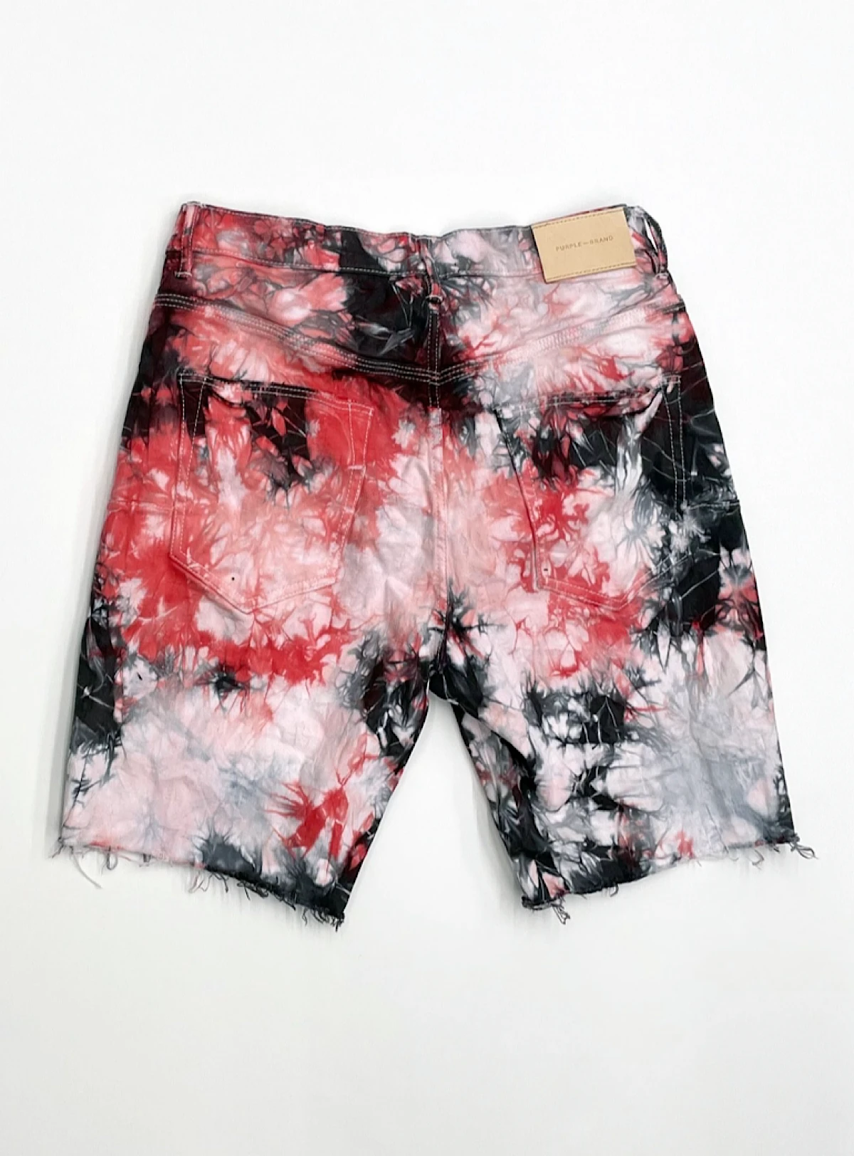 Purple-Brand Shorts - Tie Dye Jacquard Monogram - Red Black - P020-RBJS222 2 Purple-Brand Shorts - Tie Dye Jacquard Monogram - Red Black - P020-RBJS222 - Image 2